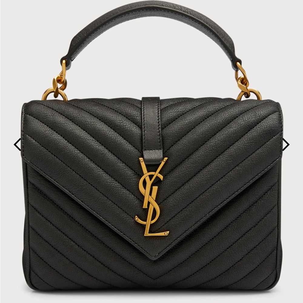 Saint Laurent College Medium Lambskin V-Flap Crossbody Bag